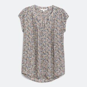 Monday Fun Alvena Split Neck Blouse - Blue floral